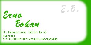 erno bokan business card